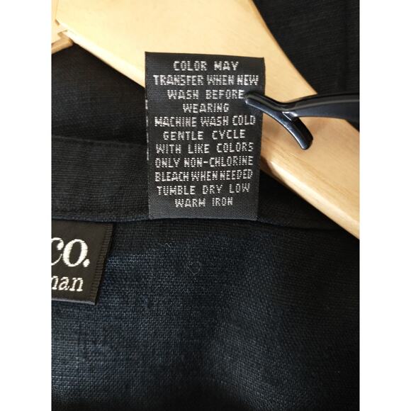 Style & Co Woman's Linen Tunic Top 16W Black Embroidery Dark Cottage Lagenlook - Picture 7 of 12